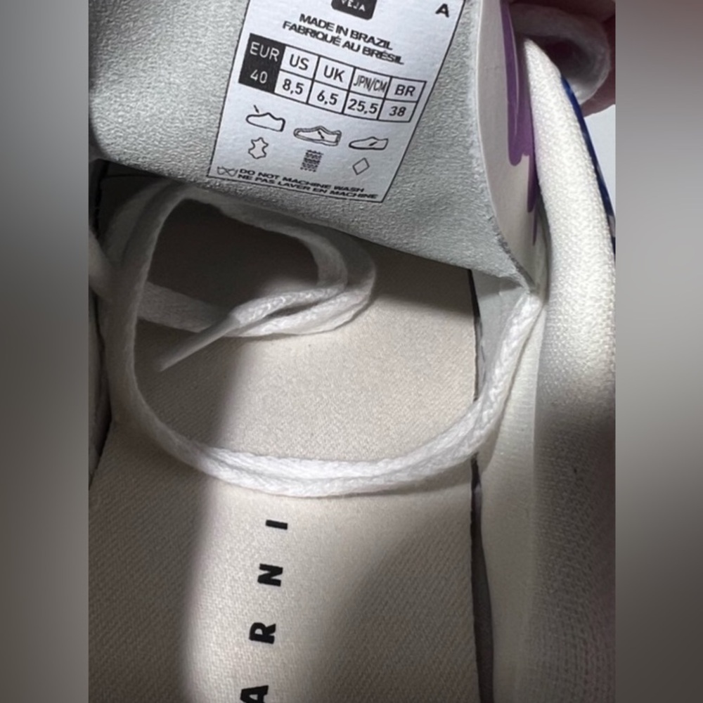 Marni X Veja  V10 Dark Violet Orchid Black Scribble Logo Sneakers..Size 40 🤩 - Picture 5 of 8